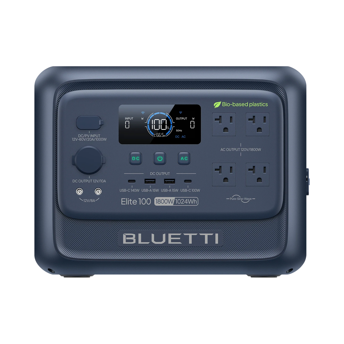 BLUETTI Elite 100 V2 bio-based portable power station front view