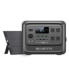 BLUETTI Elite 100 V2 power station with 100W solar panel