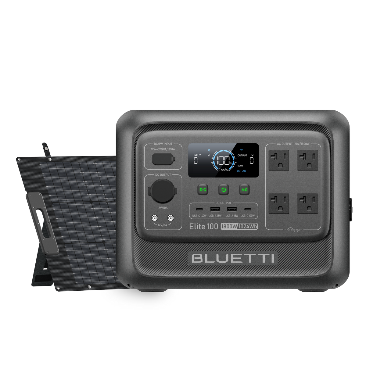 BLUETTI Elite 100 V2 power station with 200W solar panel