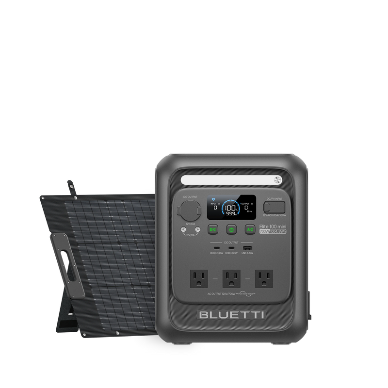 BLUETTI Elite 100 mini power station with 200W solar panel