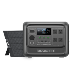 BLUETTI Elite 100 V2 power station with 350W solar panel