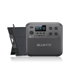 BLUETTI Elite 200 V2 power station beside 200W solar panel