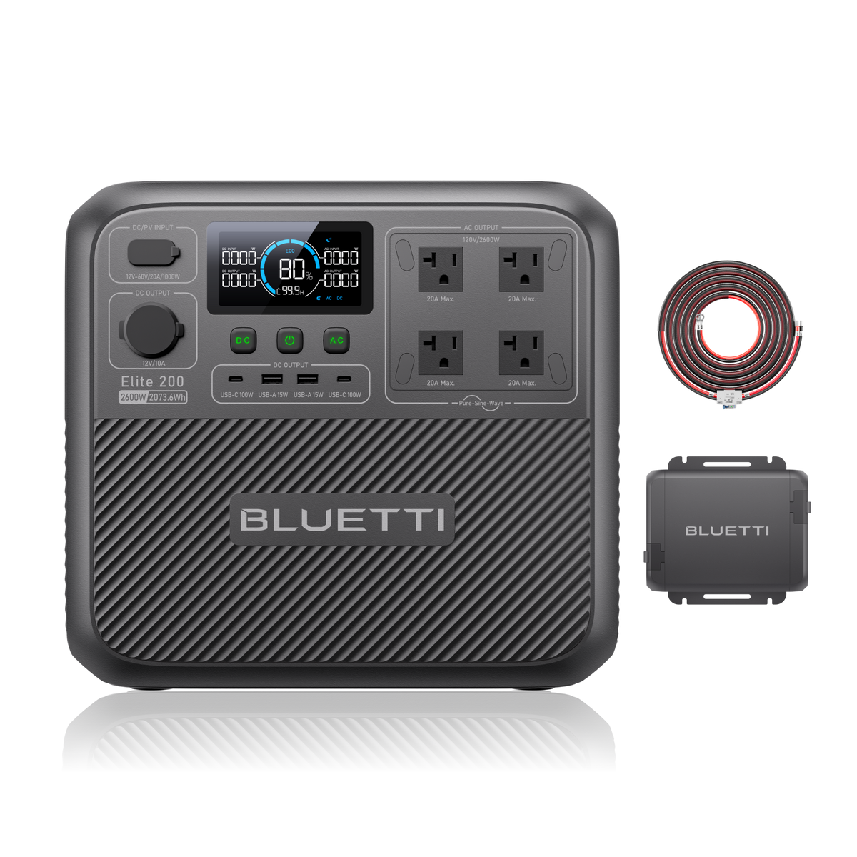 BLUETTI Elite 200 V2 power station with Charger 1 charger