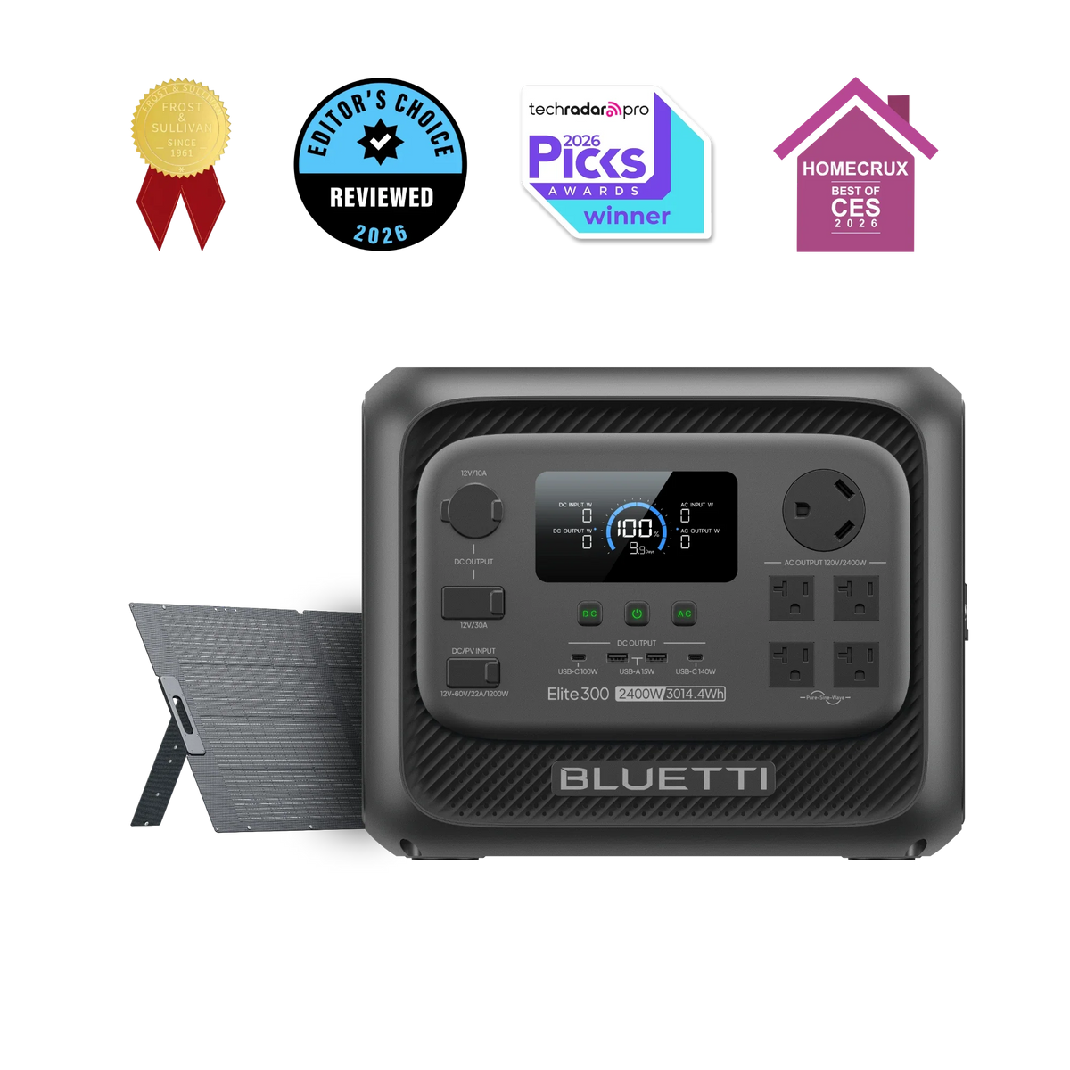BLUETTI Elite 300 power station with 350W solar panel