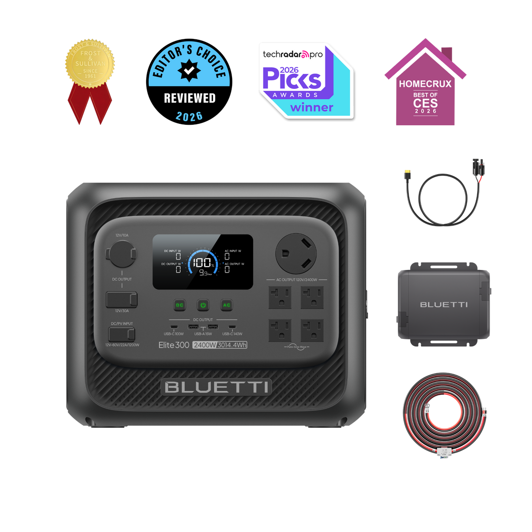 BLUETTI Elite 300 power station with Charger 1 alternator charger