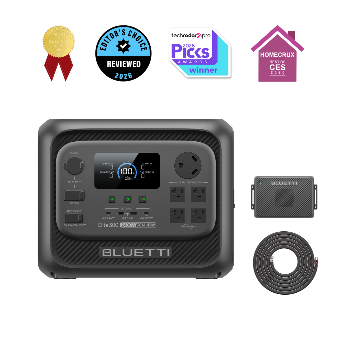 BLUETTI Elite 300 power station with Charger 2 alternator charger