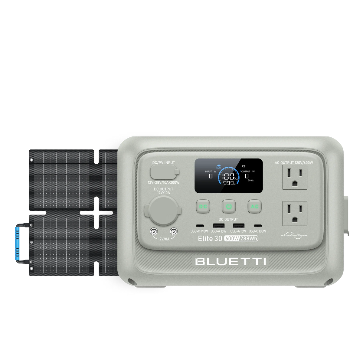 BLUETTI Elite 30 V2 Light Sand Grey with 60W solar panel