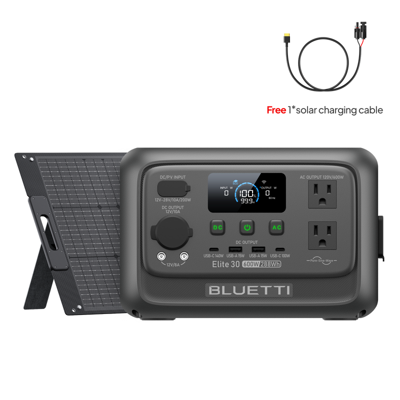 BLUETTI Elite 30 V2 with 100W solar panel