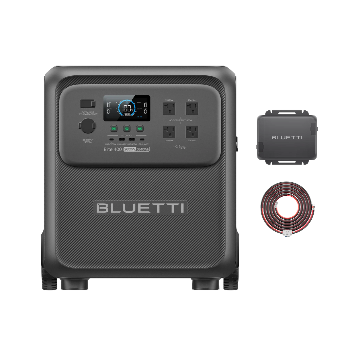 BLUETTI Elite 400 power station with Charger 1 alternator charger
