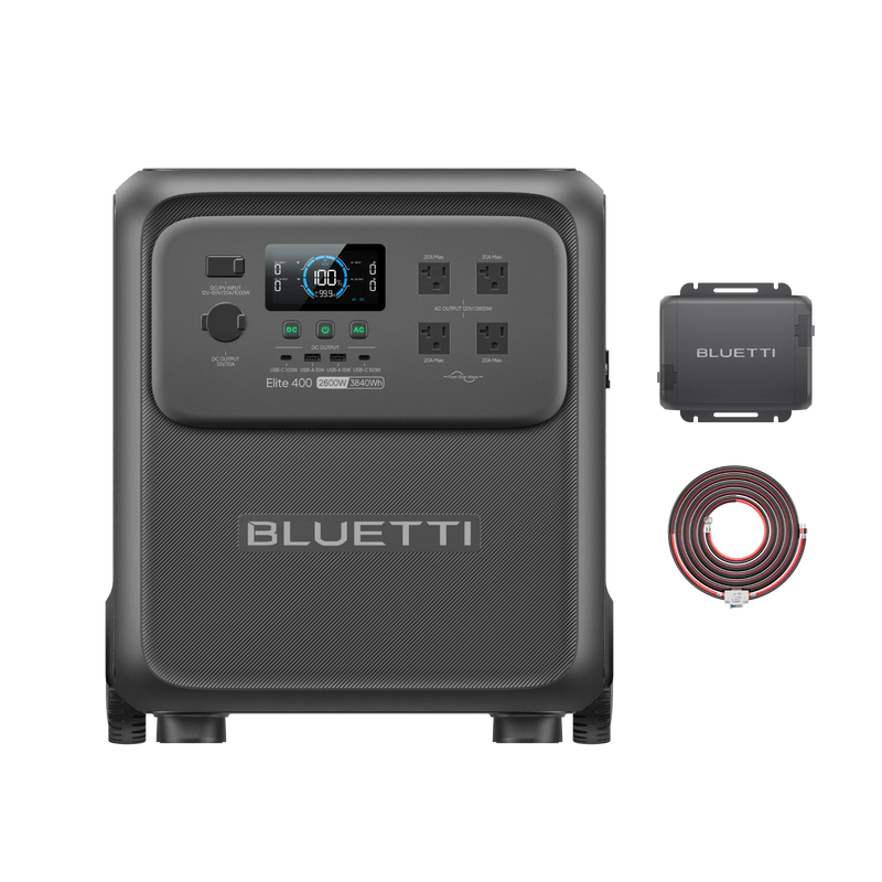 BLUETTI Elite 400 power station with Charger 1 alternator charger