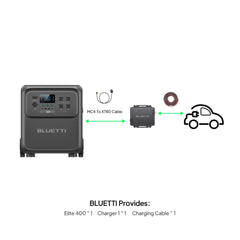 BLUETTI Elite 400 power station with Charger 1 alternator charger