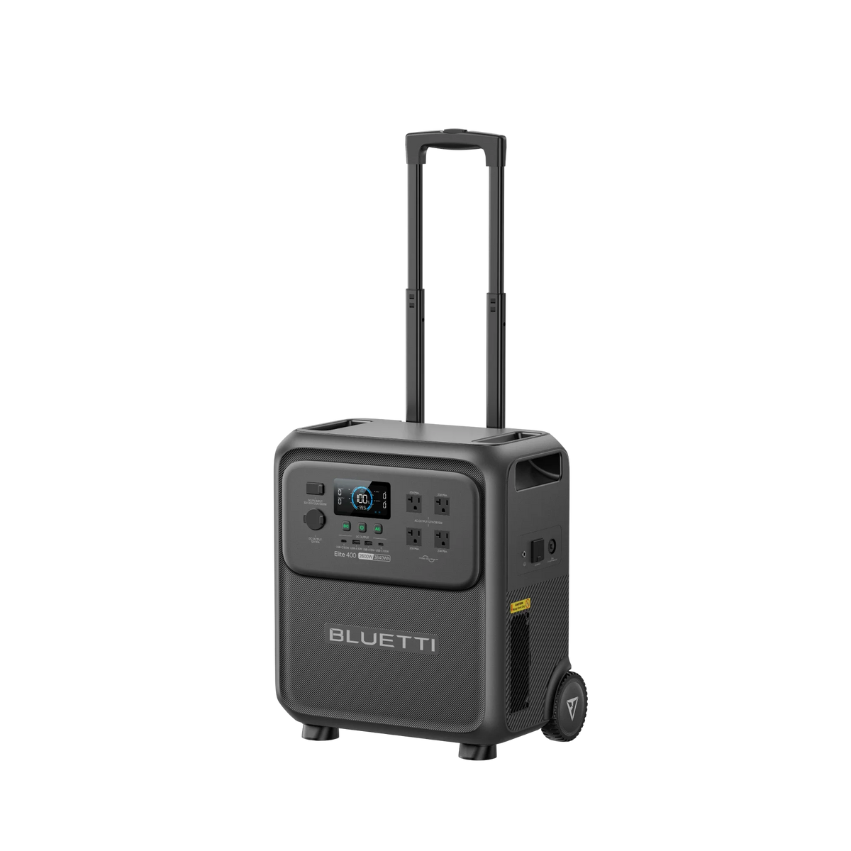 BLUETTI Elite 400 portable power station on wheels front view
