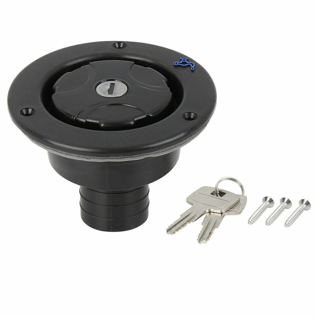 Fiamma Lockable Water Inlet, Gravity Fresh Water Fill, Black – Fiamma