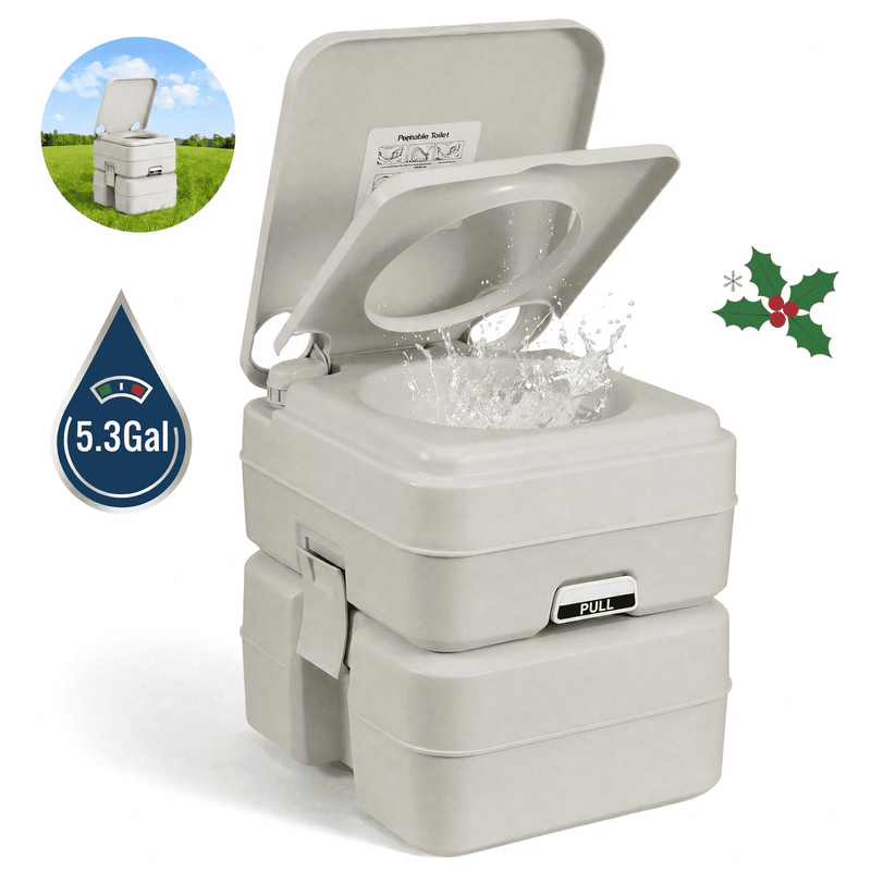 GASKY 5.3 gallon portable toilet, grey