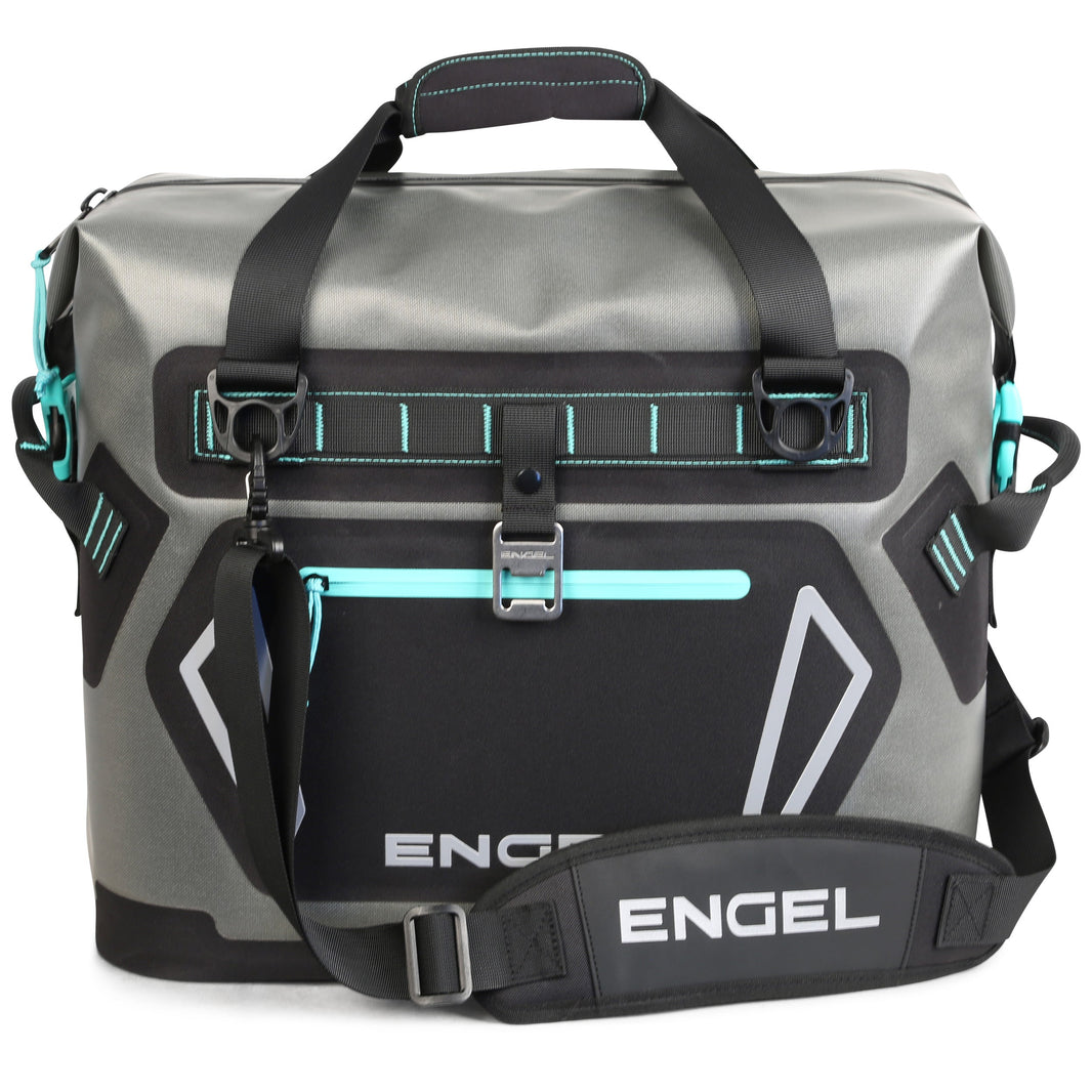 Engel HD20 22 Qt Heavy-Duty Welded Soft Cooler Tote - Dark Gray/Seafoam