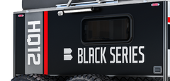 Black Series Trailer RV Replacement Window | Double Pane Acrylic | Fly Screen & Shade | 11.8” × 27.6”