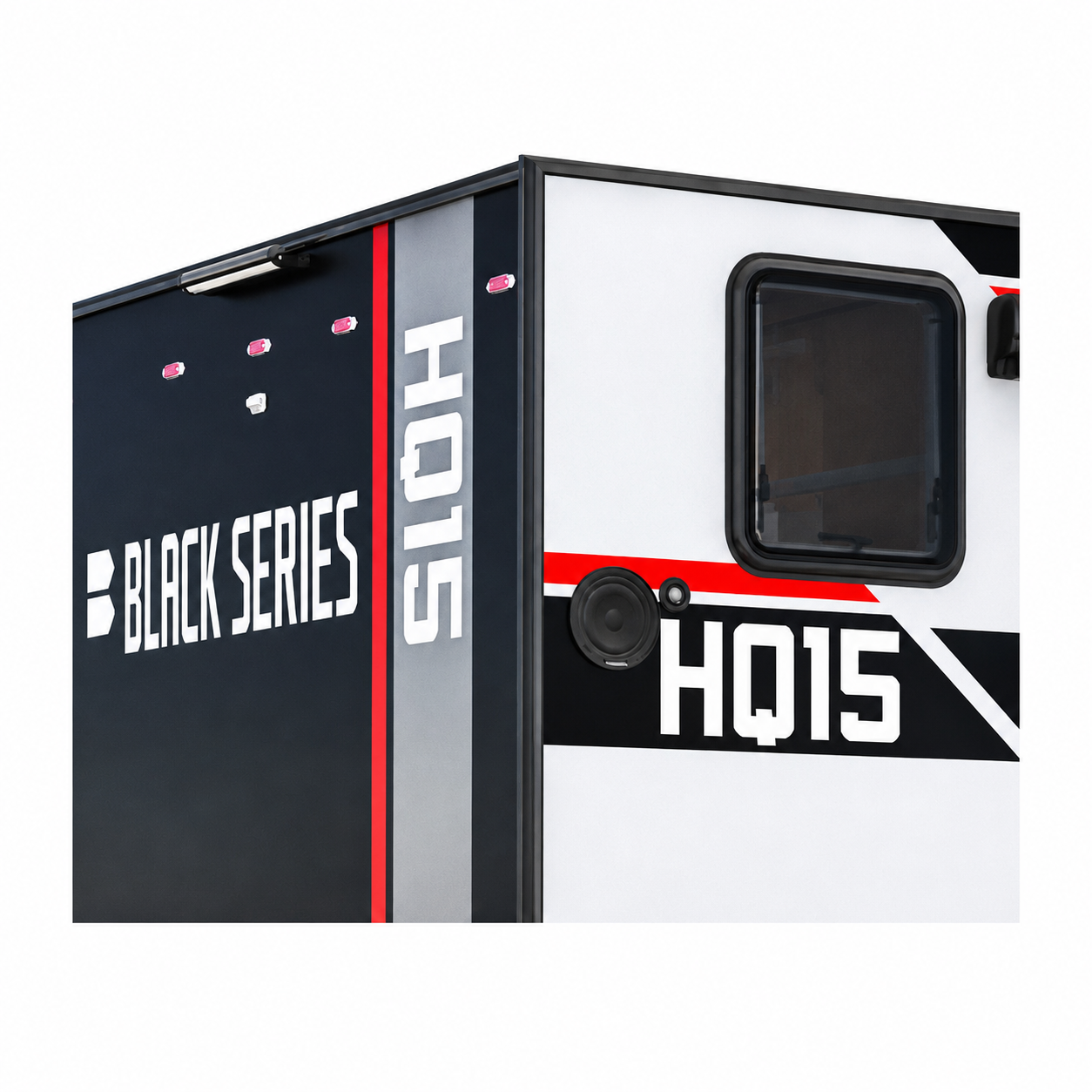 Black Series Trailer RV Replacement Window | Double Pane Acrylic | Fly Screen & Shade | 17.7” × 19.7”