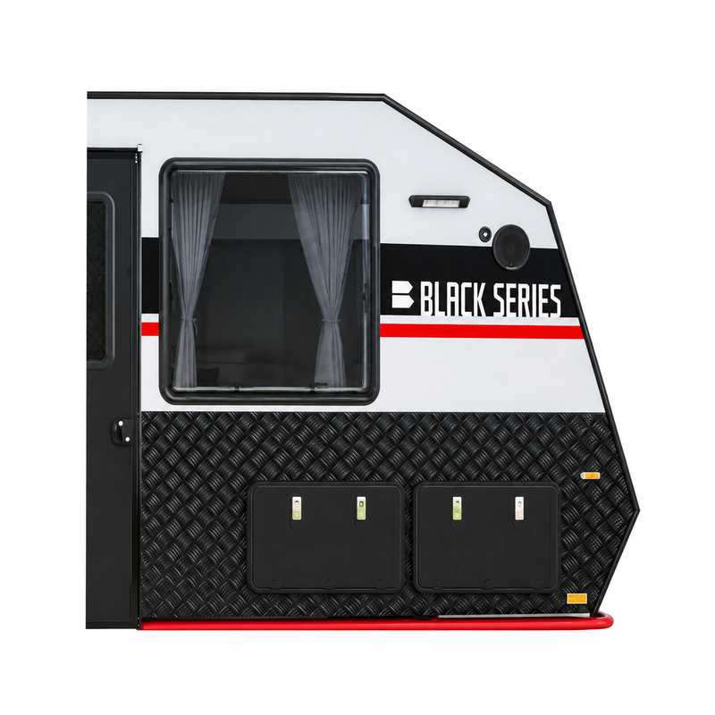 Black Series Trailer RV Replacement Window | Double Pane Acrylic | Fly Screen & Shade | 31.50" × 39.37"