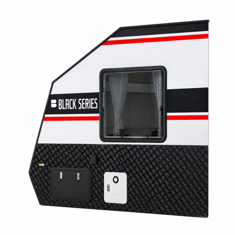 Black Series Trailer RV Replacement Window | Double Pane Acrylic | Fly Screen & Shade | 31.50" × 39.37"