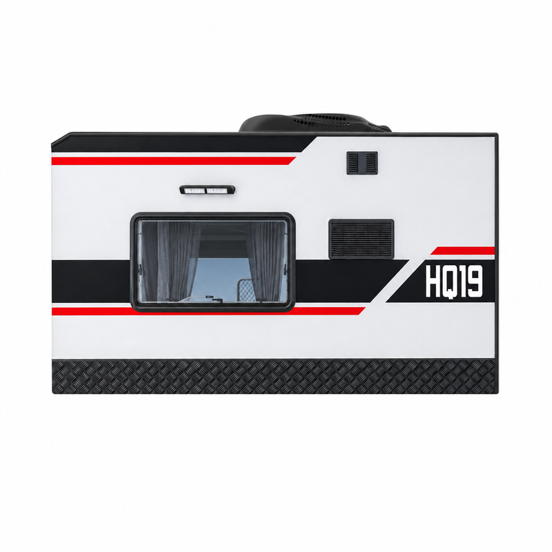 Black Series Trailer RV Replacement Window | Double Pane Acrylic | Fly Screen & Shade | 19.7” × 47.2”