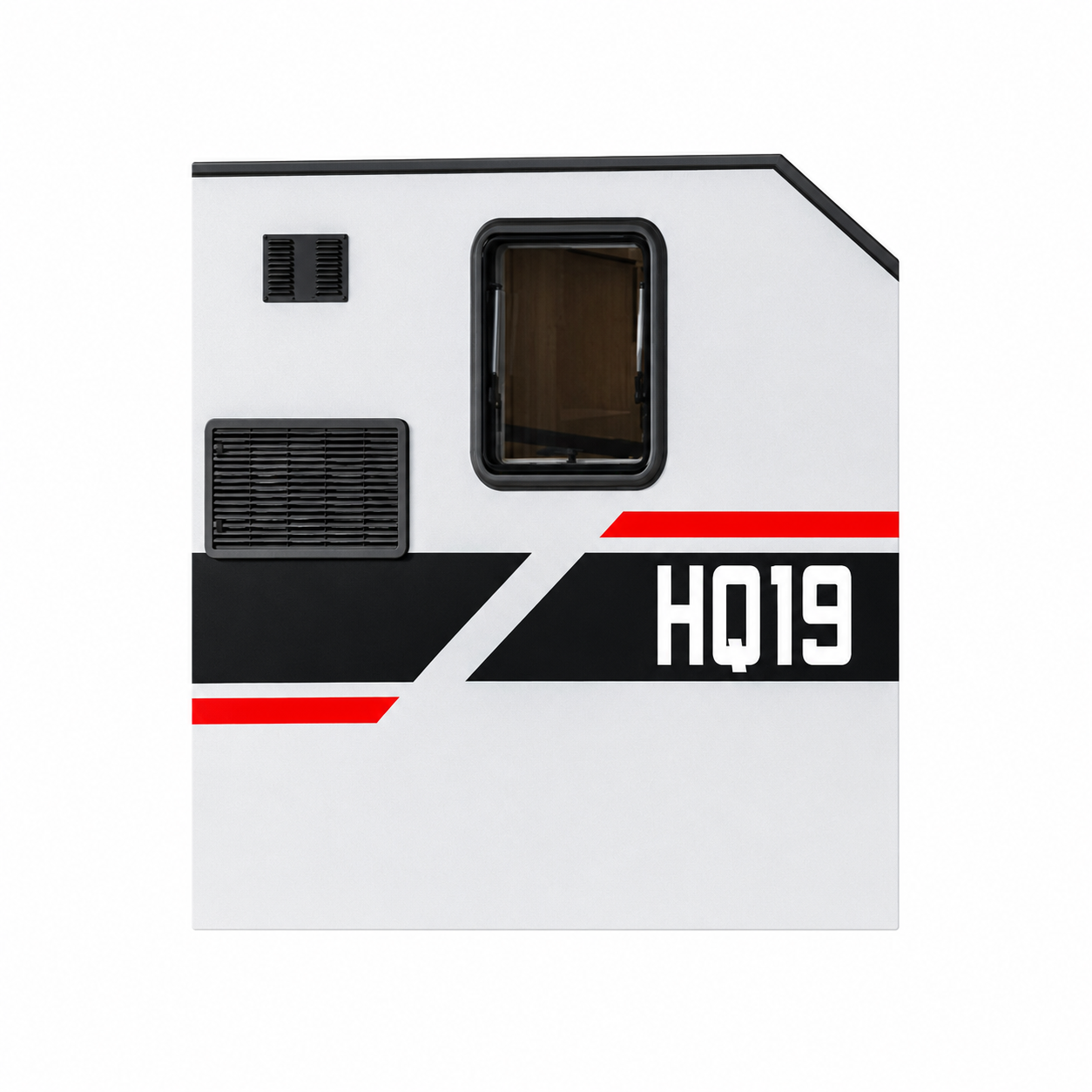 Black Series Trailer RV Replacement Window | Double Pane Acrylic | Fly Screen & Shade | 17.7” × 19.7”
