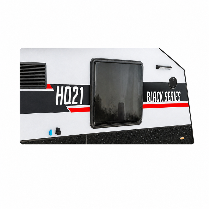 Black Series Trailer RV Replacement Window | Double Pane Acrylic | Fly Screen & Shade | 31.50" × 39.37"