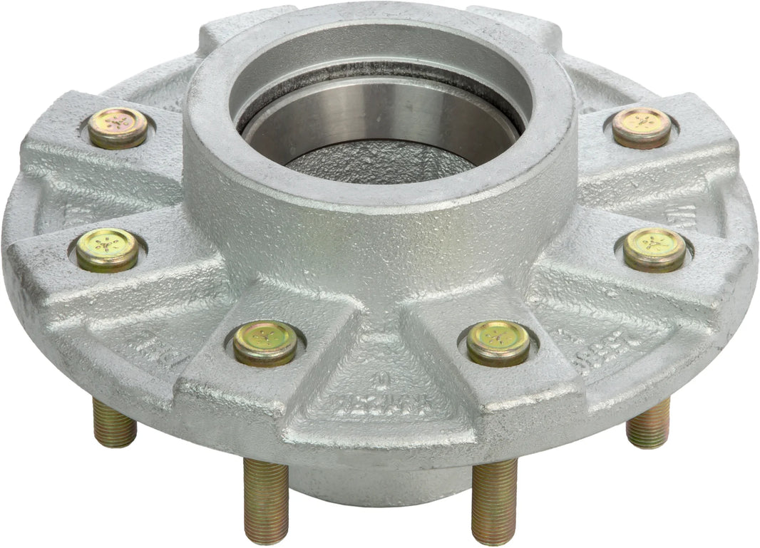 DeeMaxx 7K galvanized 8 on 6.5 trailer hub with studs, view 2