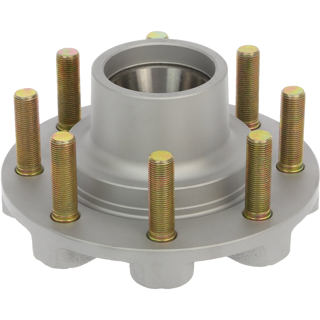 DeeMaxx 8K galvanized grease hub with yellow 5/8 wheel studs