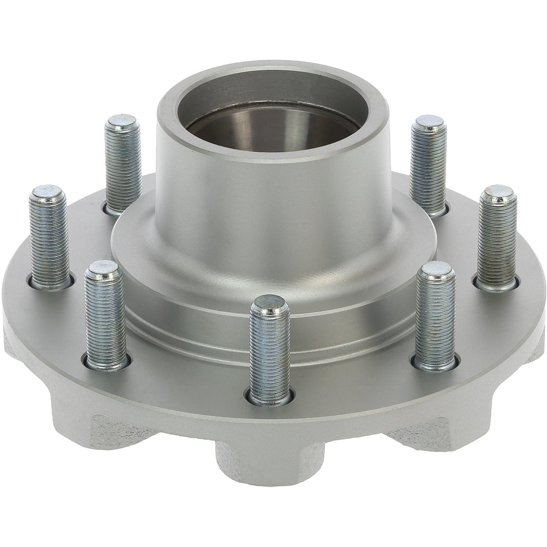 DeeMaxx 8K galvanized grease hub with silver 9/16 wheel studs