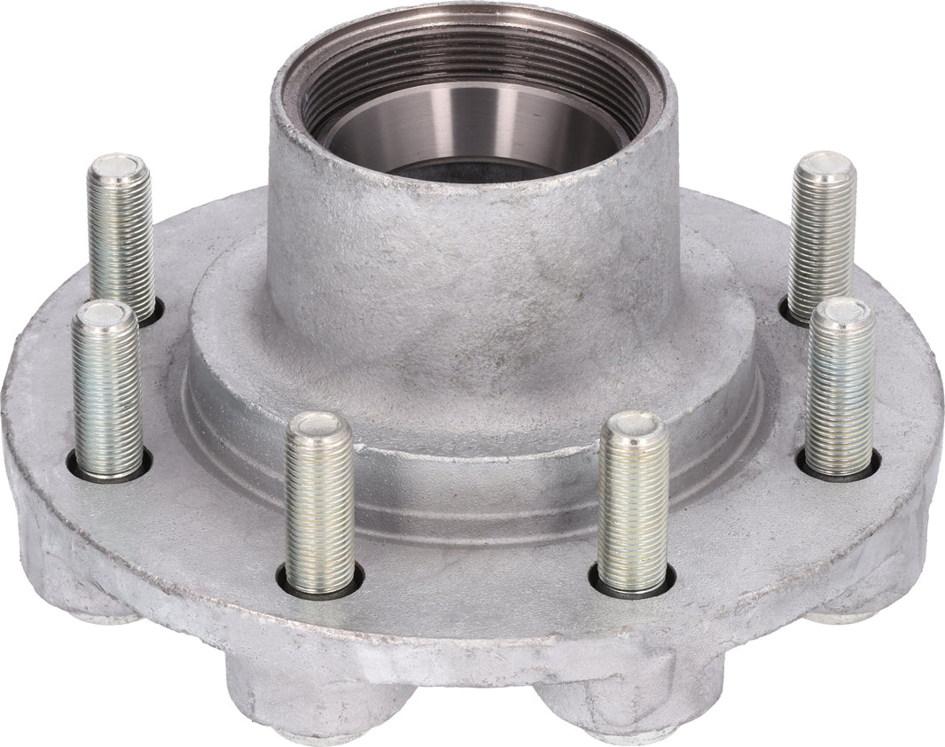 DeeMaxx 8K galvanized oil hub with silver 9/16 wheel studs