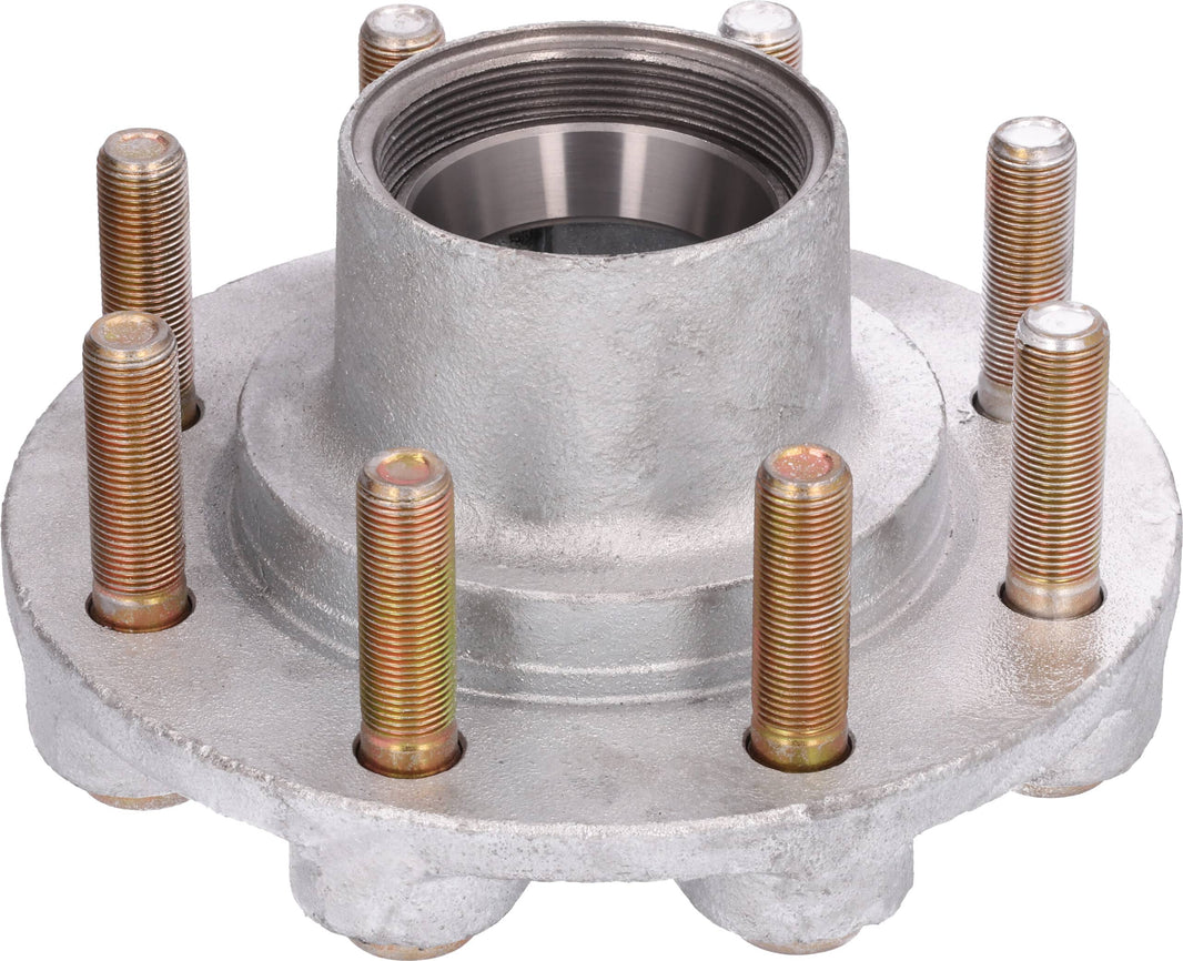 DeeMaxx 8K galvanized oil hub with yellow 5/8 wheel studs