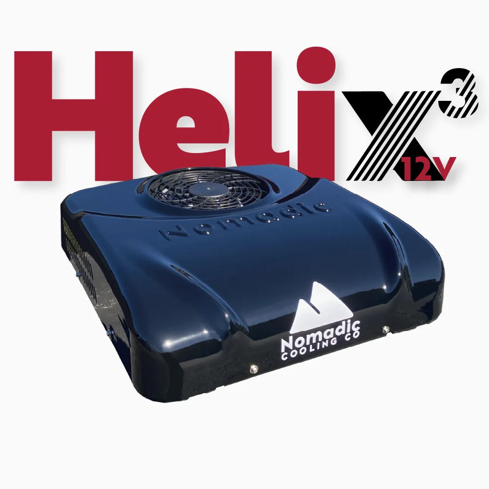 Nomadic Cooling X3 Helix 12V rooftop RV air conditioner, Obsidian Black
