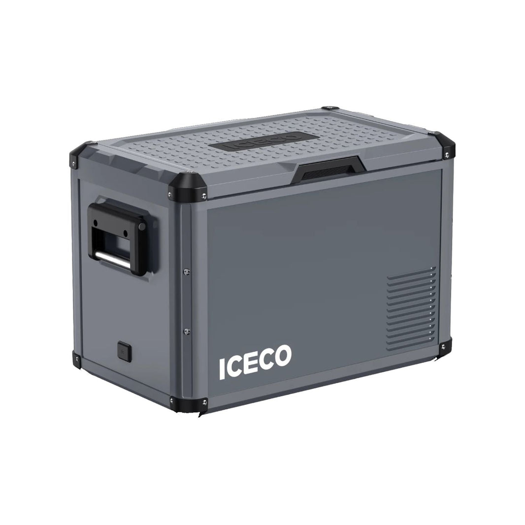 ICECO VL45ProS single zone portable fridge freezer in grey, side view