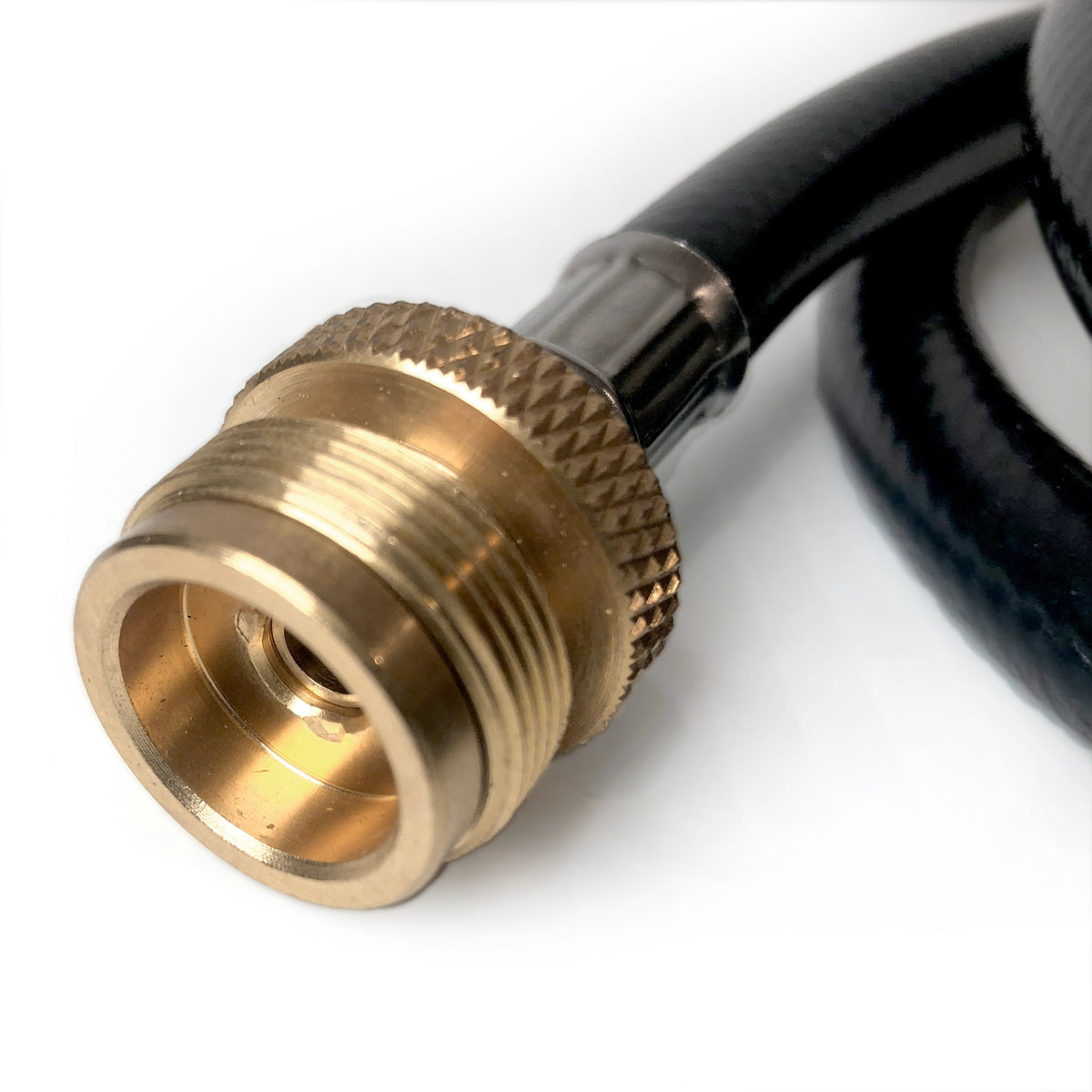 Ignik propane adapter hose with brass fitting, coiled