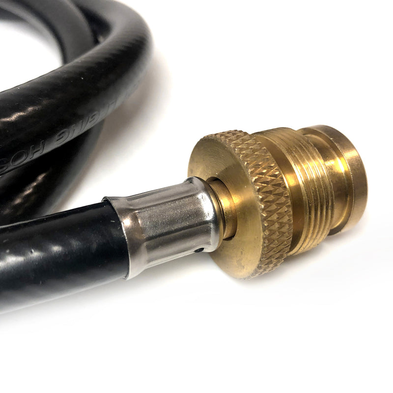 Ignik propane adapter hose with brass fitting, coiled