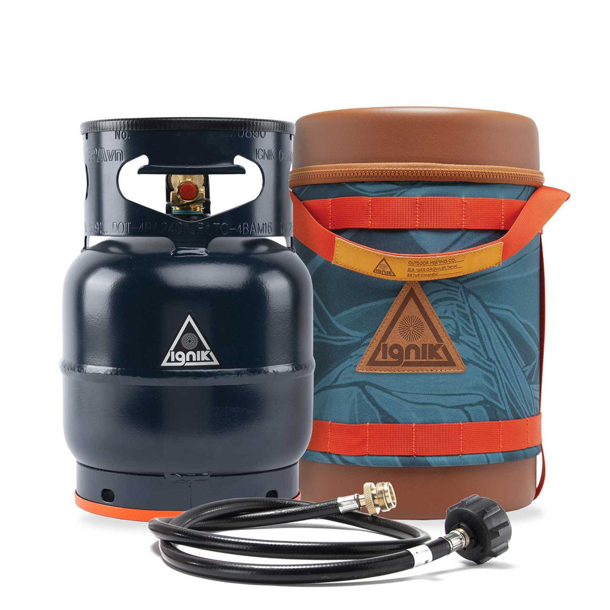 Ignik Gas Growler 5.0 Deluxe refillable propane tank in case