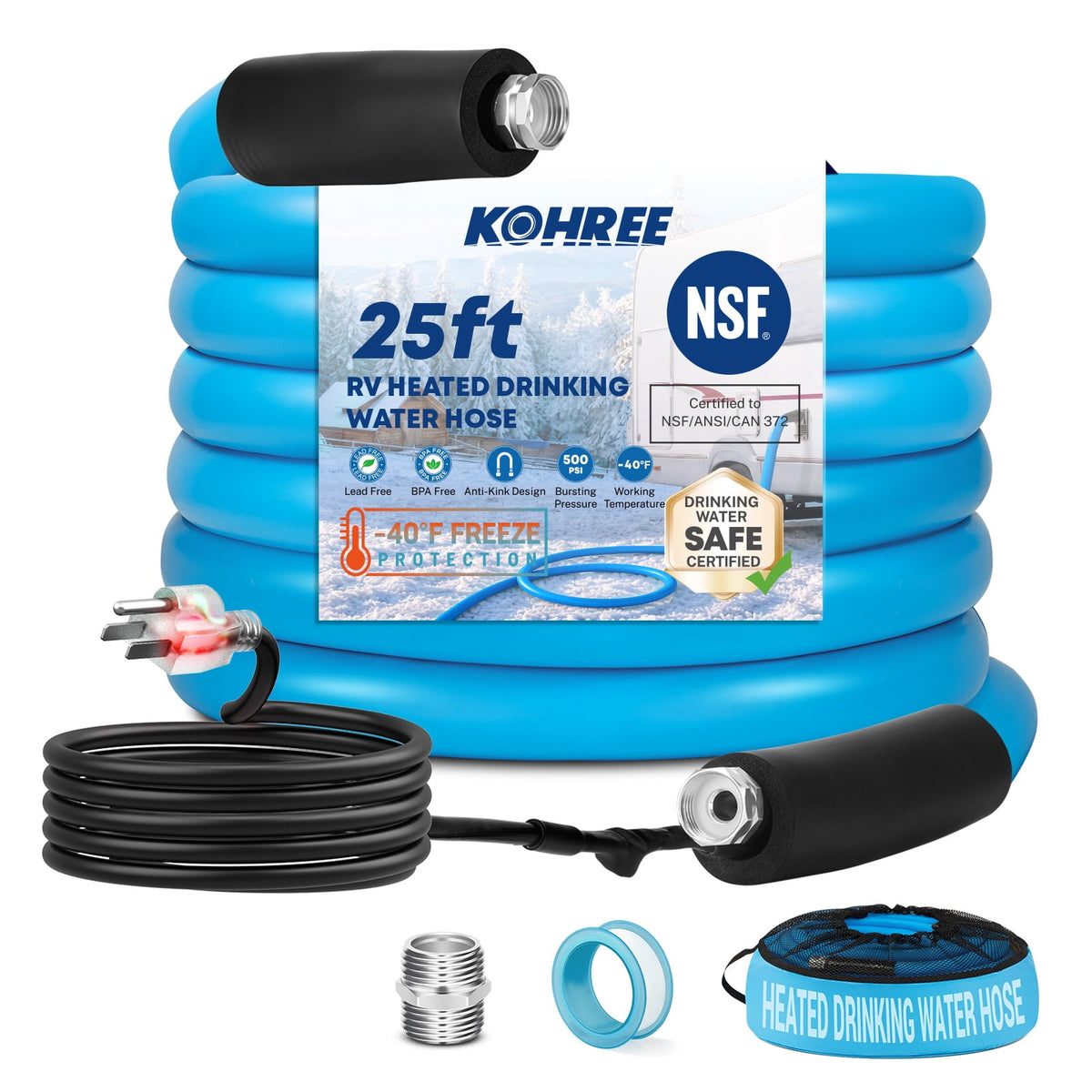 Kohree 25 ft heated water hose