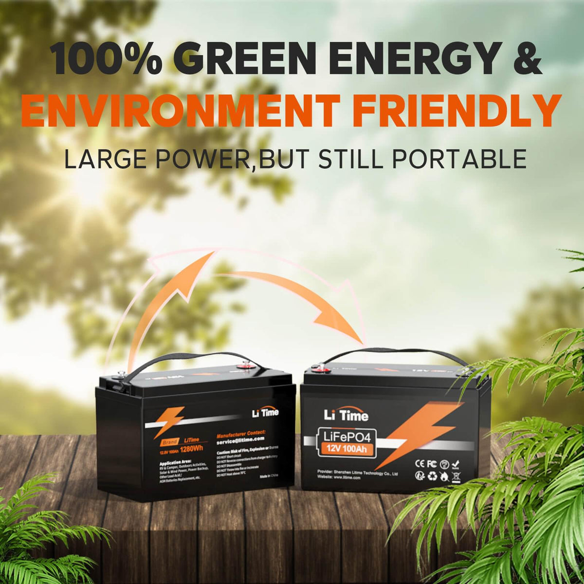 LiTime 12V 100Ah LiFePO4 Lithium Deep Cycle Battery (Group 31)
