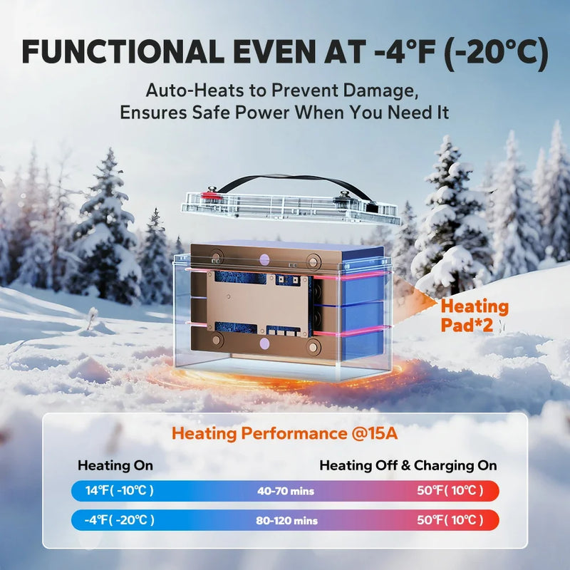 LiTime 12V 165Ah 1200 CCA Dual Purpose Self-Heating Lithium Battery