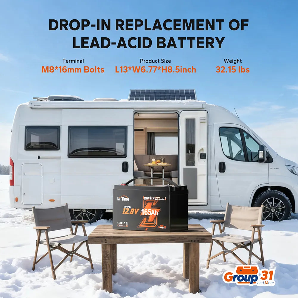 LiTime LiHeat 12V 165Ah Self-Heating Bluetooth LiFePO4 Battery