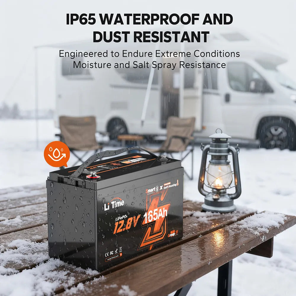 LiTime LiHeat 12V 165Ah Self-Heating Bluetooth LiFePO4 Battery