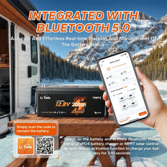 LiTime 12V 200Ah Bluetooth LiFePO4 Battery for RV & Marine