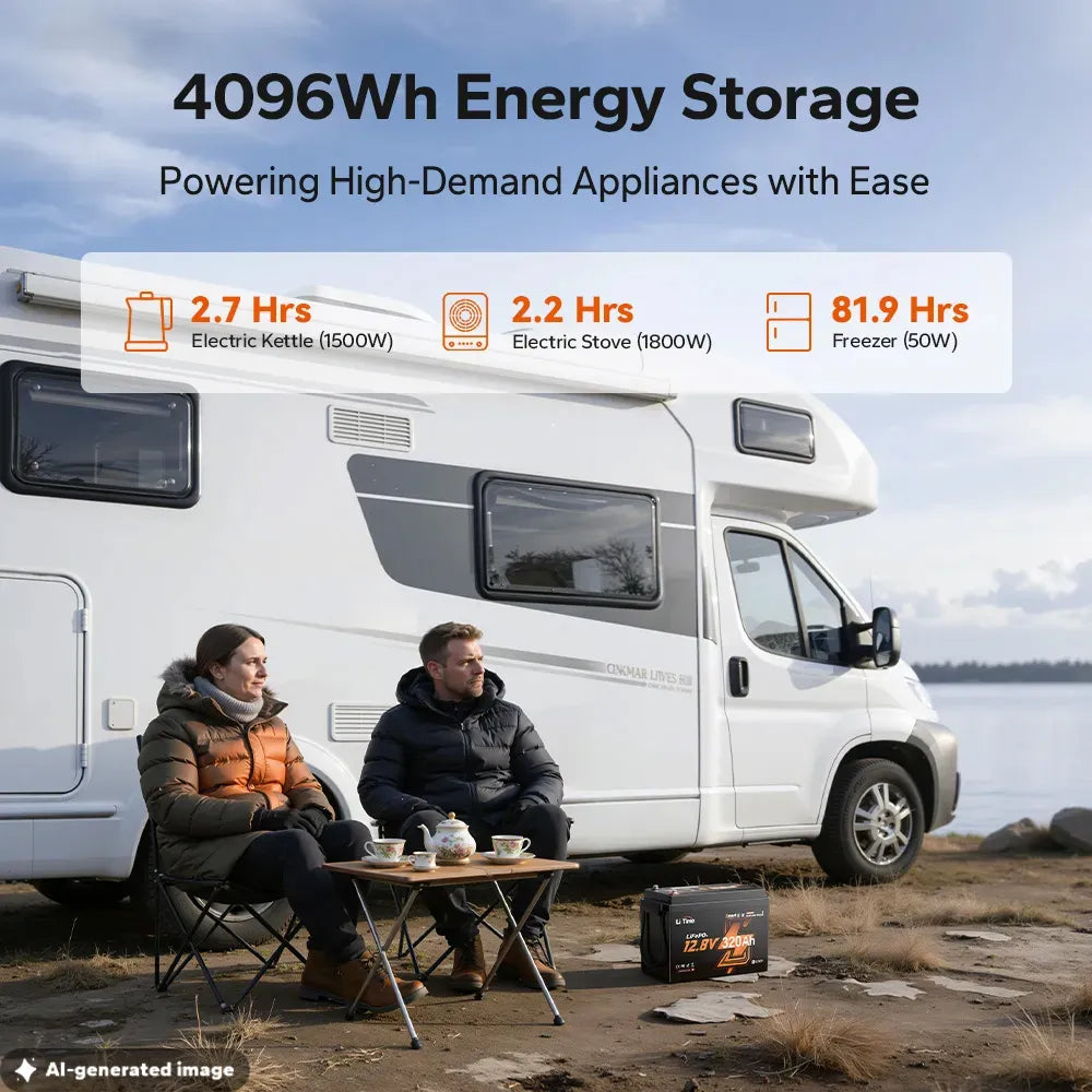 LiTime LiHeat 12V 320Ah Mini Self-Heating Bluetooth LiFePO4 Battery