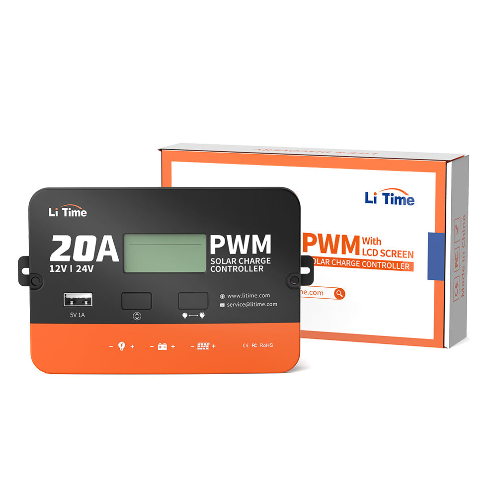 LiTime 20A 12V/24V PWM Solar Charge Controller