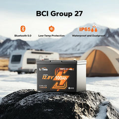 LiTime 12V 100Ah Group 27 Bluetooth LiFePO4 Deep Cycle Battery
