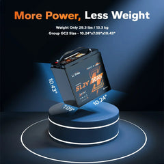 LiTime 48V 30Ah GC2 Bluetooth LiFePO4 Golf Cart & Marine Battery