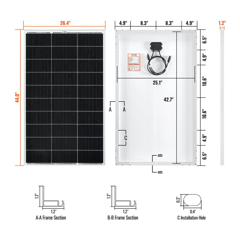 Rich Solar MEGA 150 150 Watt Solar Panel