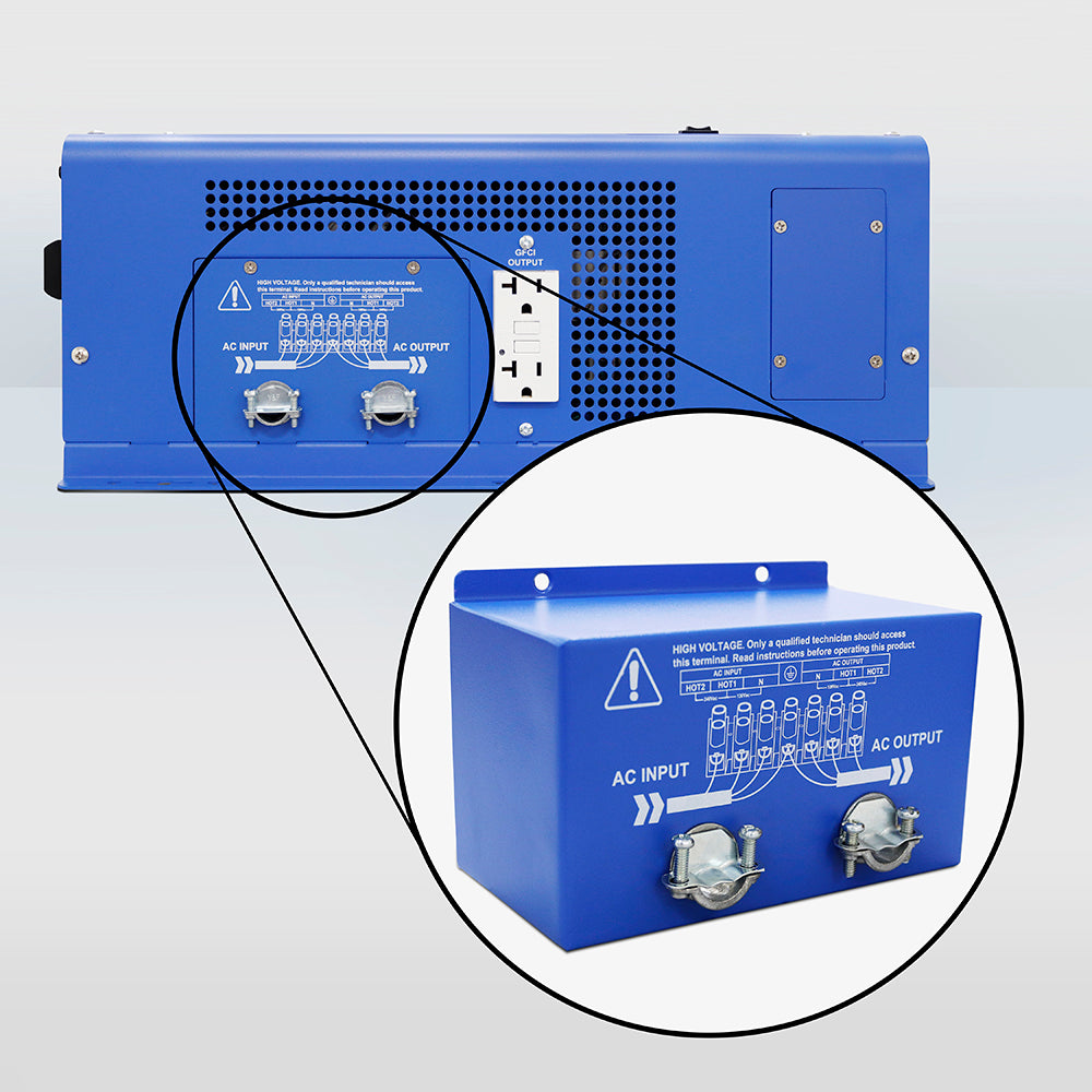 AIMS Power 3000W Pure Sine Inverter Charger 12V with 30A/50A Bypass - view 5
