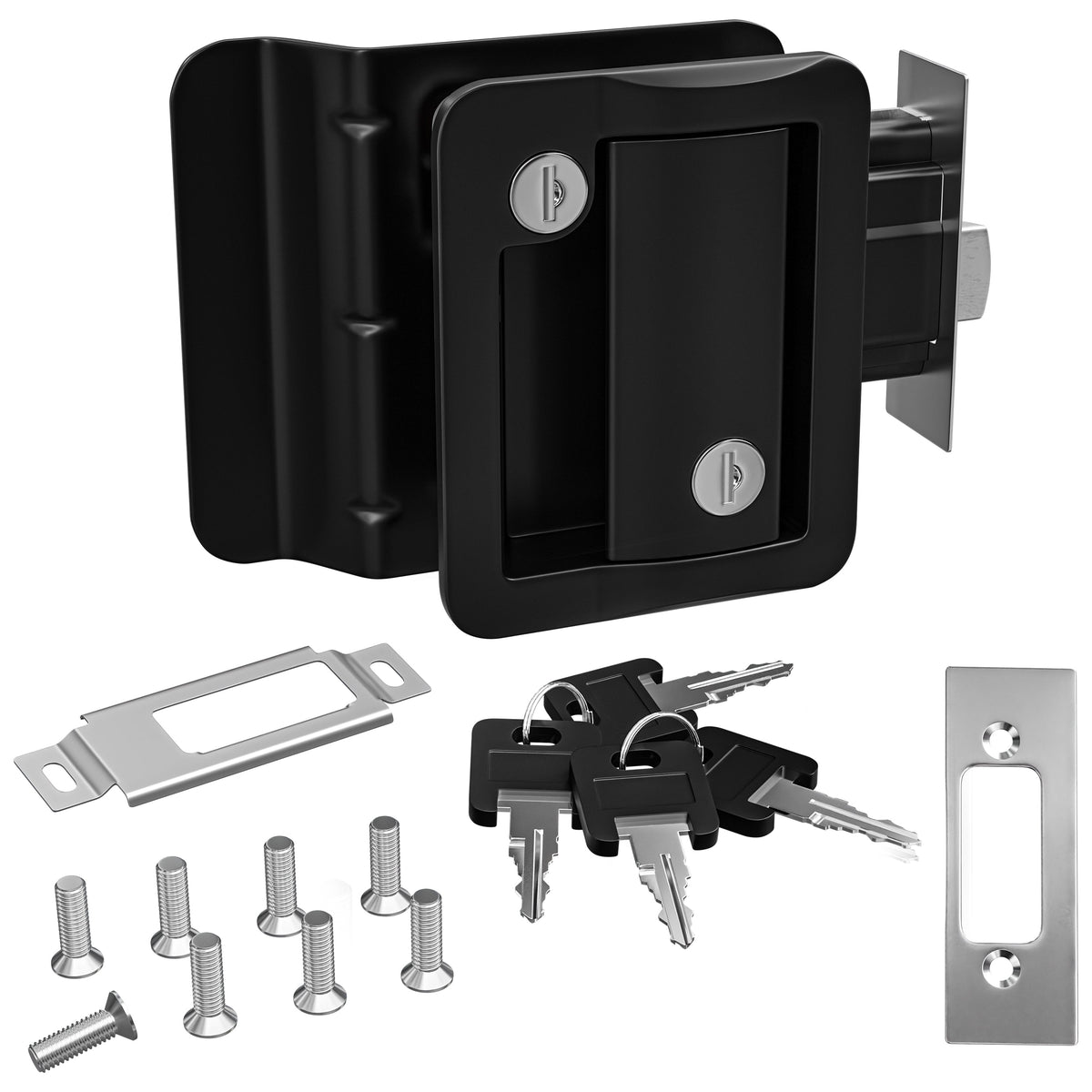Leisure Locks black RV entry door lock with paddle deadbolt