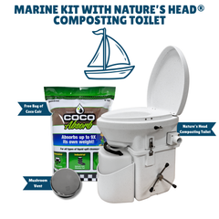 Nature's Head Marine Kit: Composting Toilet with Mushroom Ventilator & Coco Coir